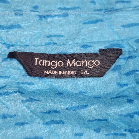 Women's Large: Blue Long Line Quarter Sleeve Light Weight Top - Picture 5 of 6